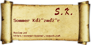 Sommer Kázmér névjegykártya